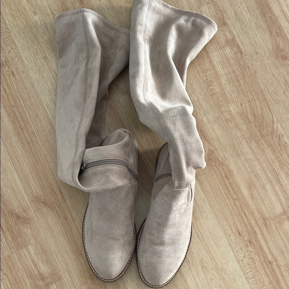 Steve Madden Cream Over the Knee Boots